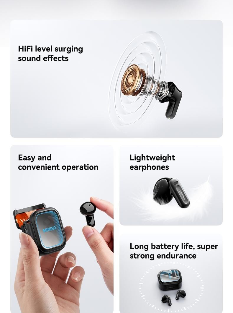 Miniso Earphones Earbuds With Ai Voice Translation Does Not Fall Off Easily NEW