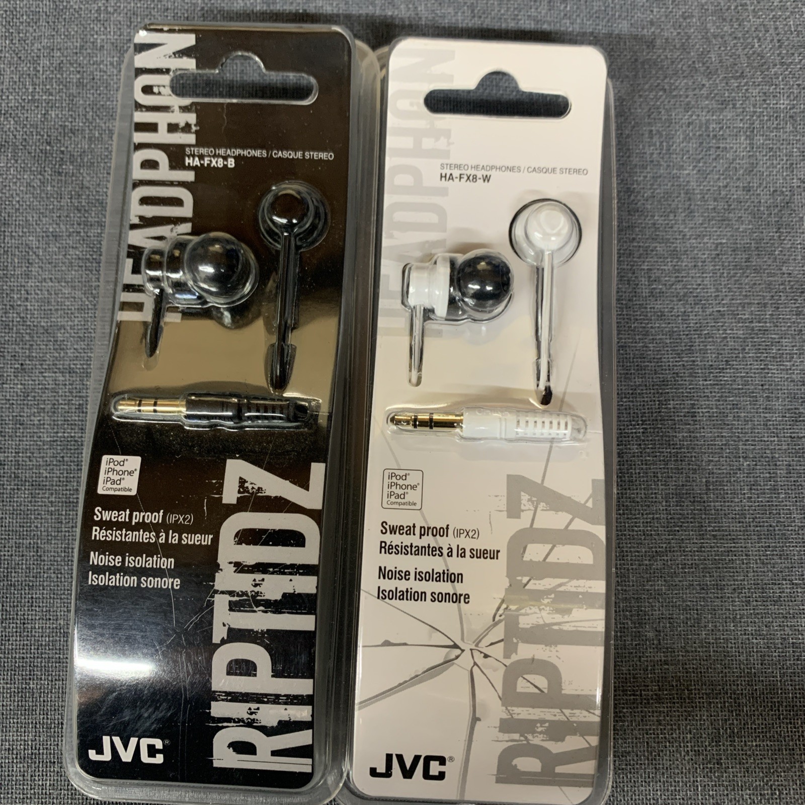 JVC HA-FX8-R RIPTIDZ Brand New Inner-Ear Earbuds (White And Black ) 2 Sets