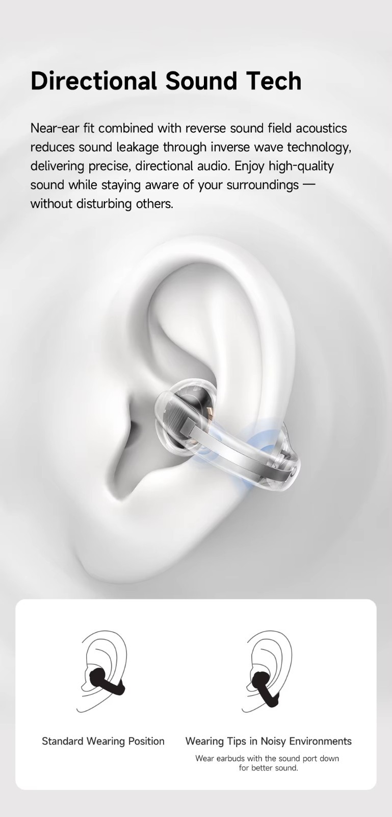 Mcdodo Secure Fit Clip-On Earbuds Wireless Bt5.4 Sweat-proof Long Playtime