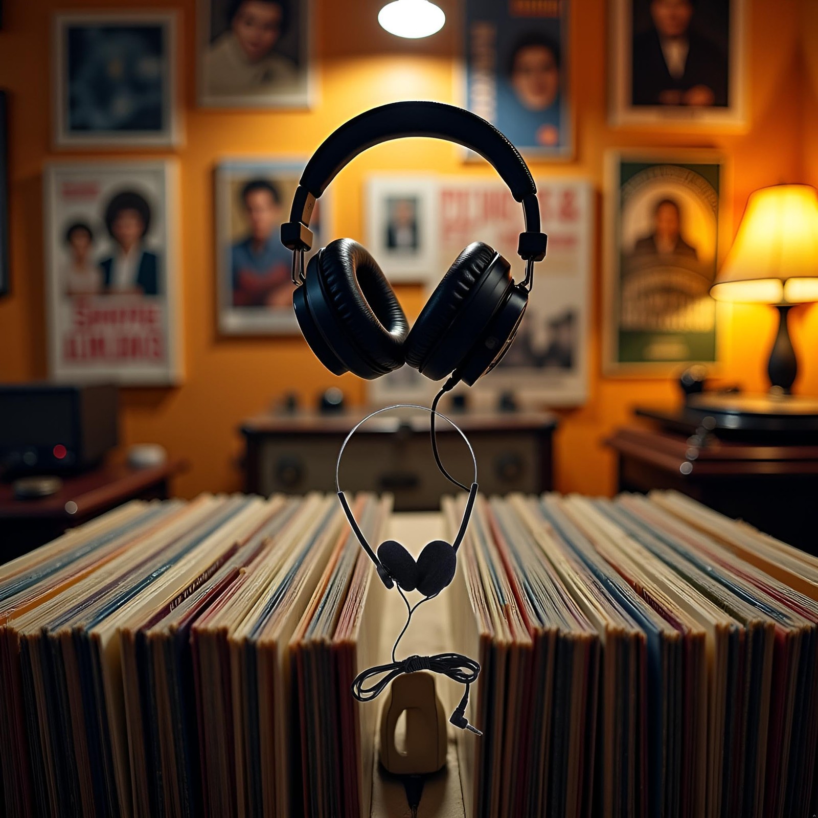 Retro On Ear Headphones Wired Stereo Lightweight Portable Adjustable Black