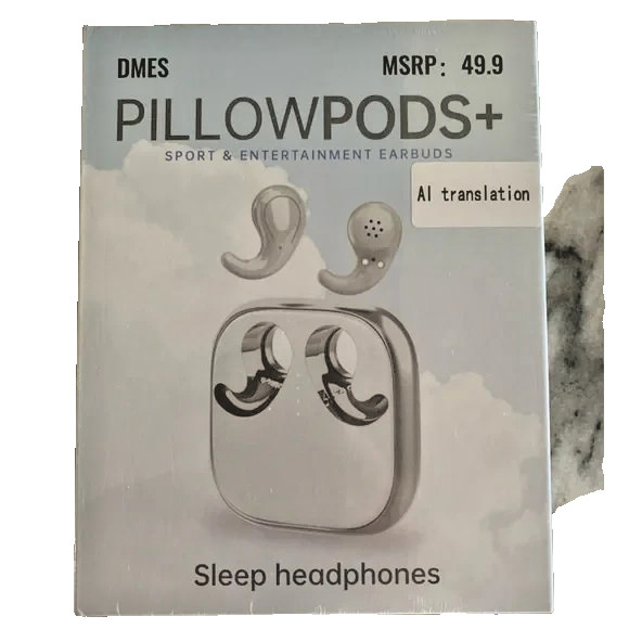 DMES PillowPods AI Translation Ear Buds for Comfortable Sleeping while listening