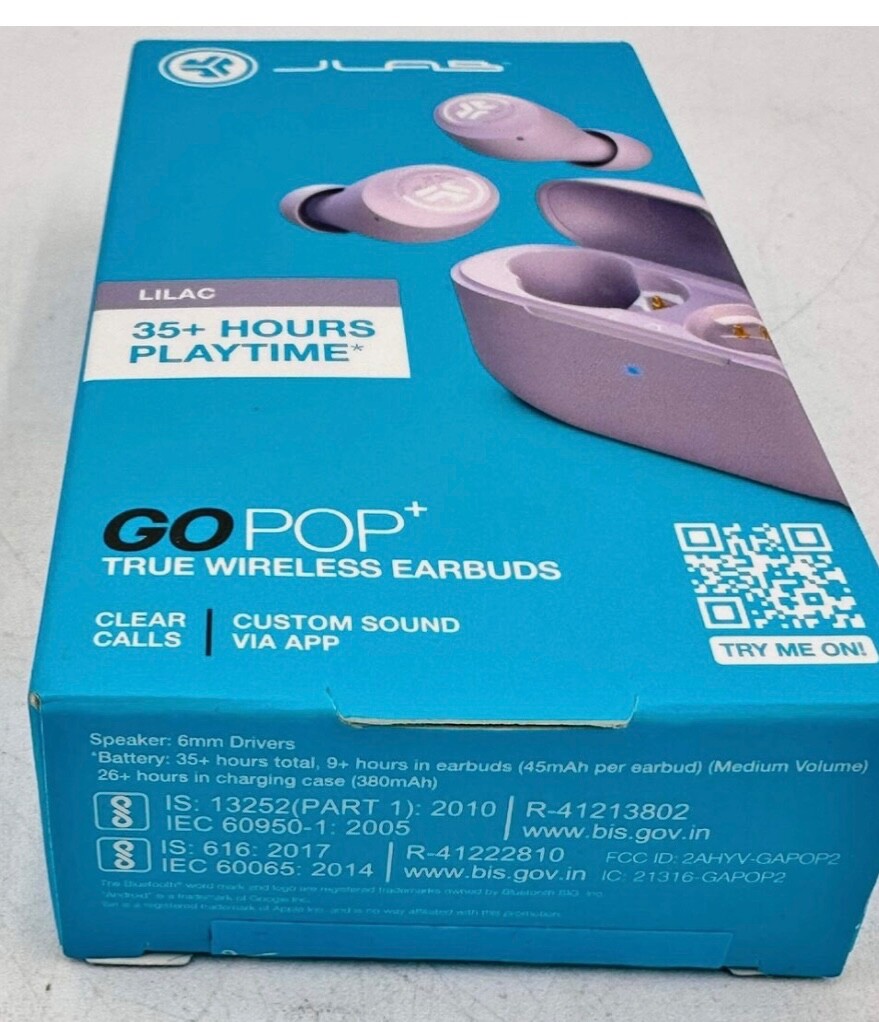 JLab GoPop+ Open Ear True Wireless Earbuds Lilac EBGAIRPOPRLLC124