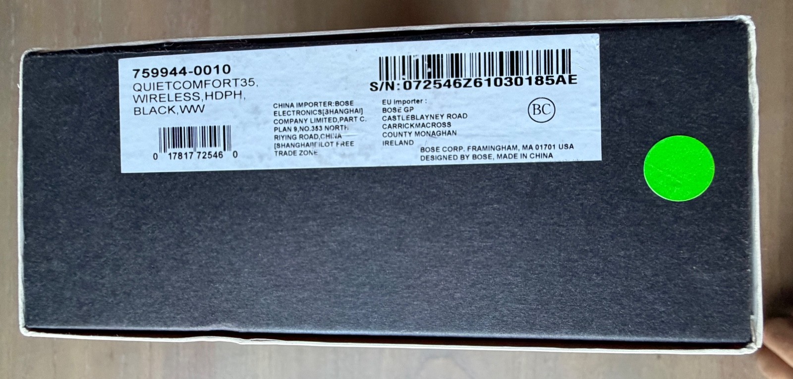 Bose QuietComfort 35 Over the Ear Wireless Headphones – Black – Mint Condition