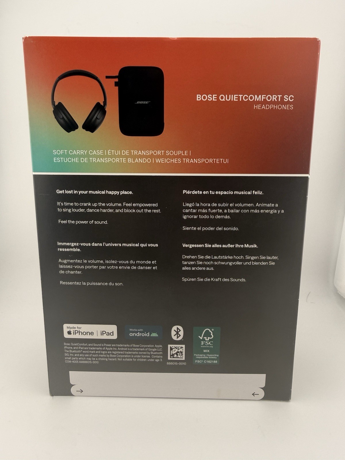 New Bose QuietComfort Noise Cancelling Bluetooth Headphones Black