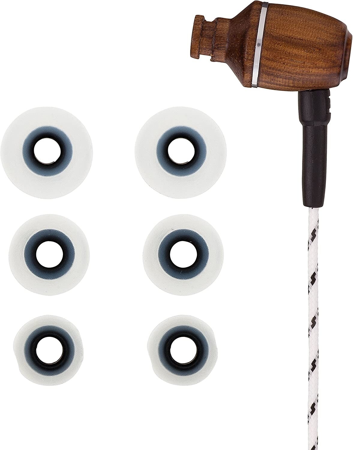 Onyx Genuine Wood in-Ear Noise-isolating Headphones| Earbuds (Zebra)