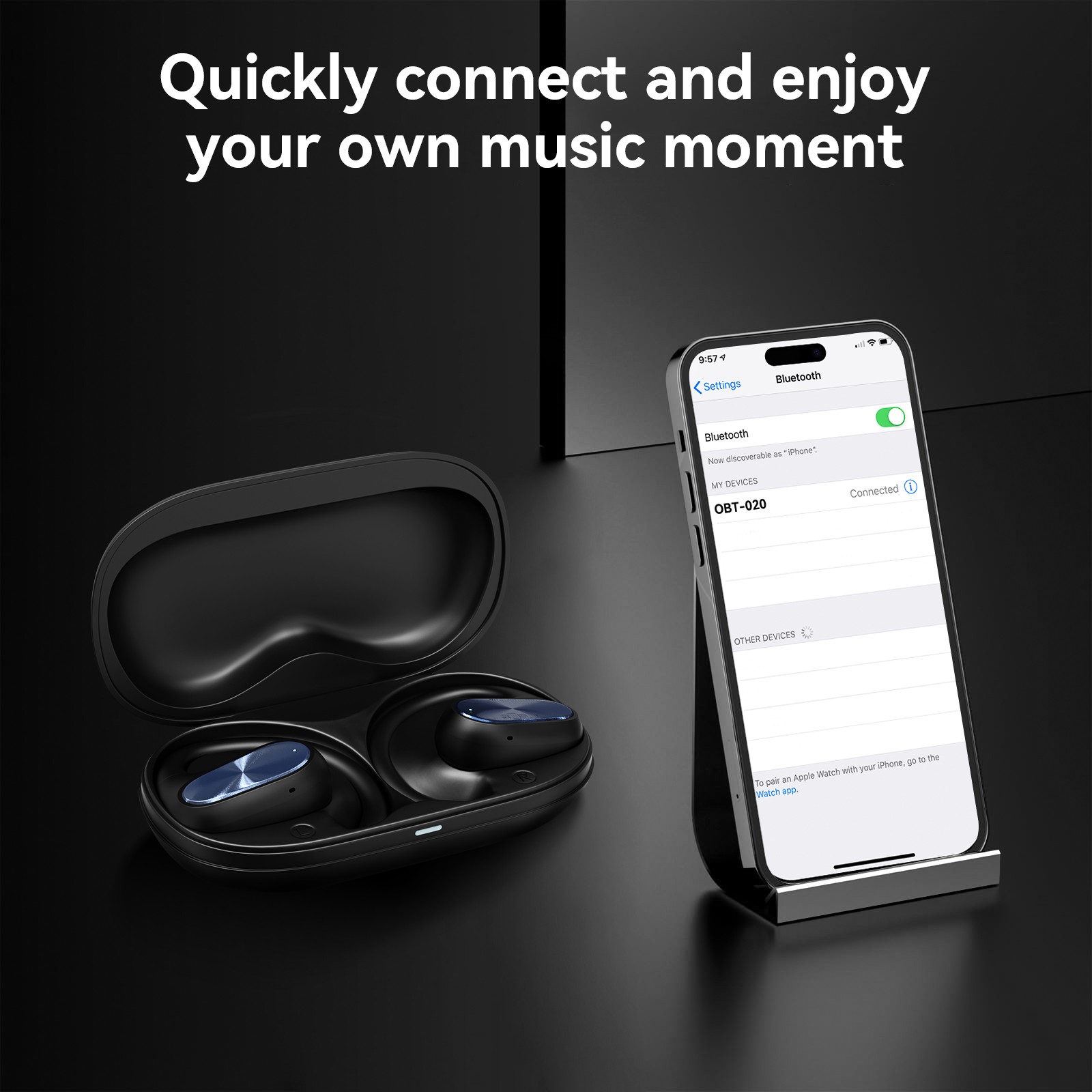 Wireless Open ear Headphone 3D Stereo Sound Bluetooth Earbuds for Sport Fitness