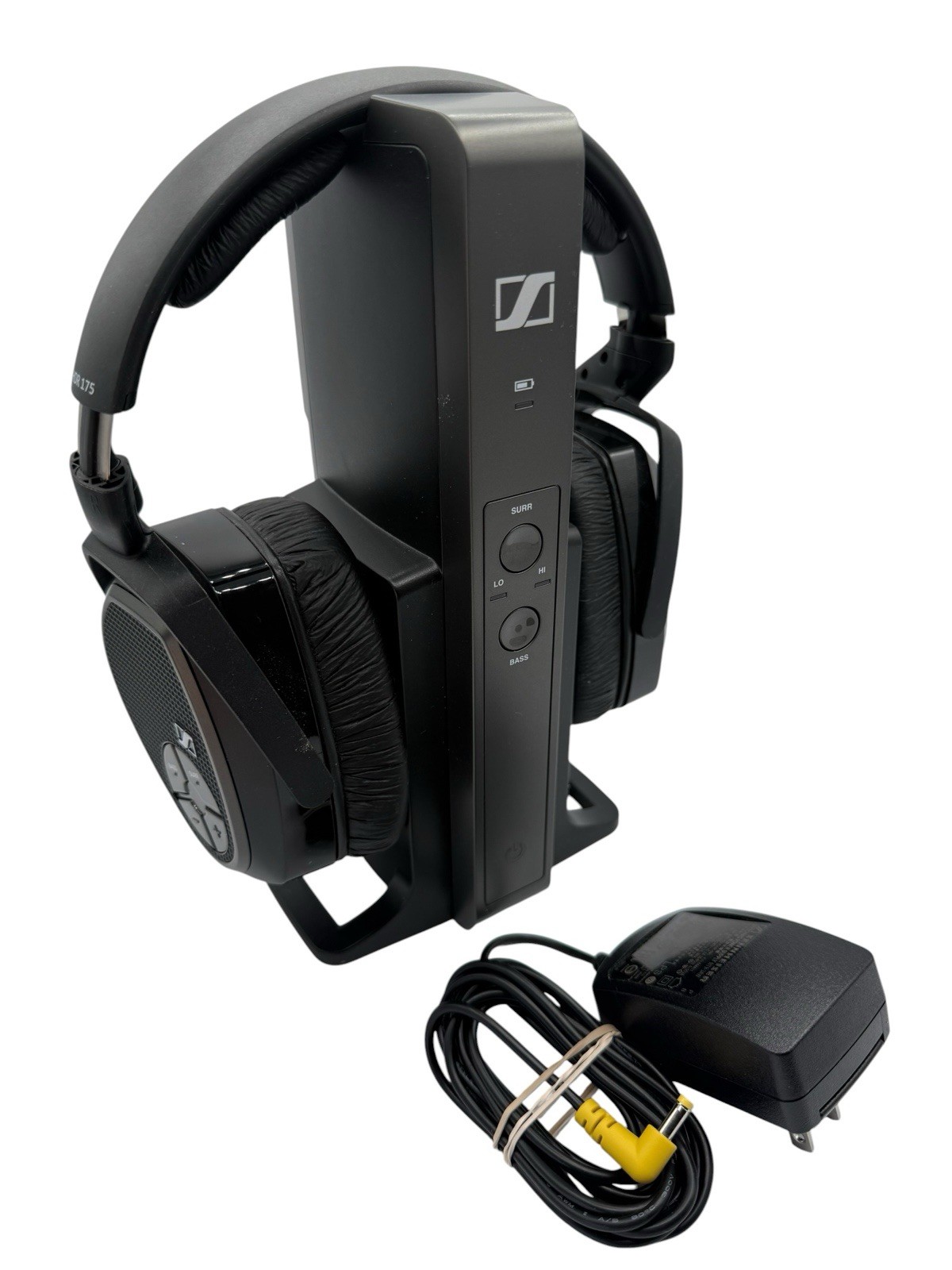 Sennheiser HDR 175 Wireless RF Headphones TR175 Charging Base & Charger -Tested