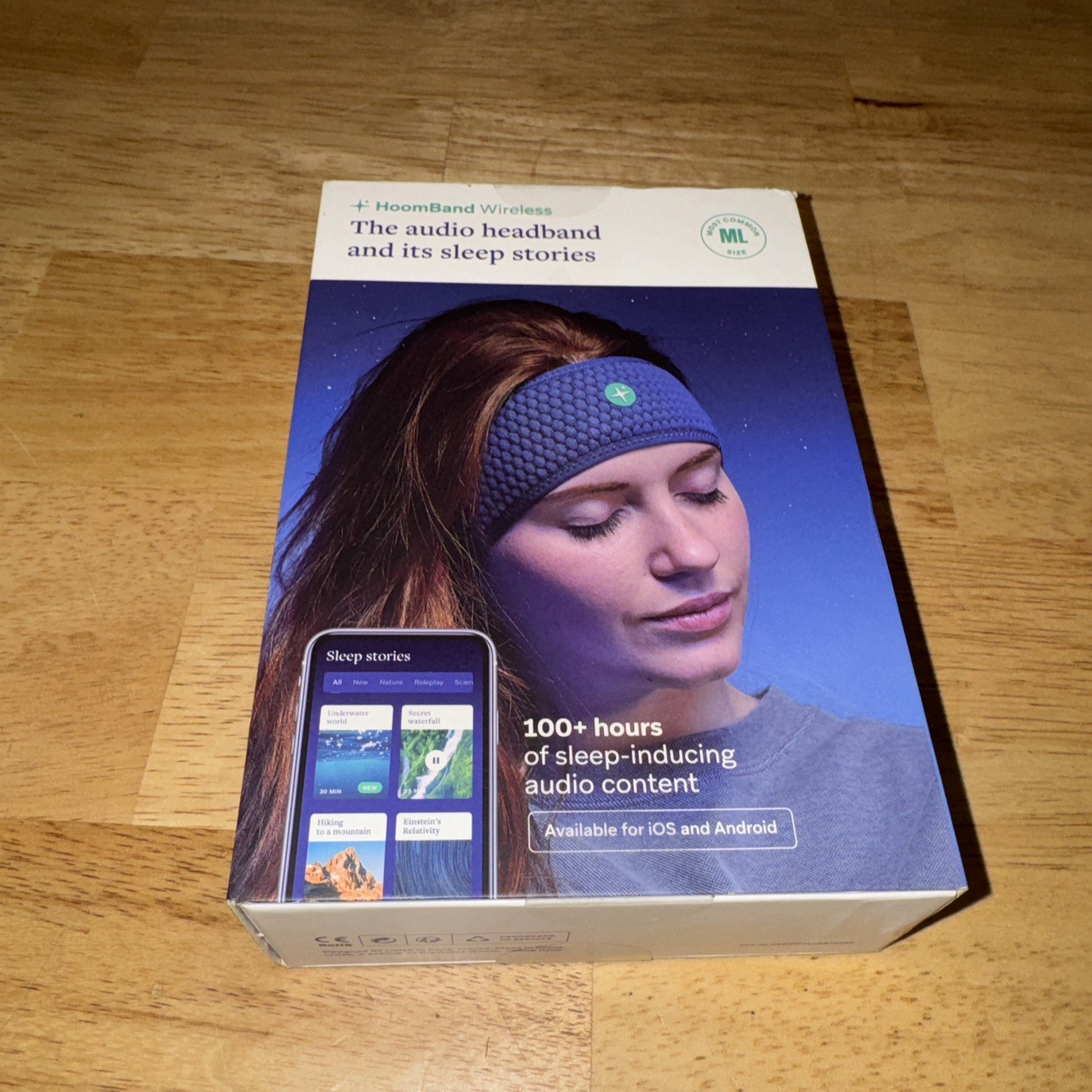 Hoomband Bluetooth Audio Headband 100+ Hrs Audio Size M/L New in Sealed Box