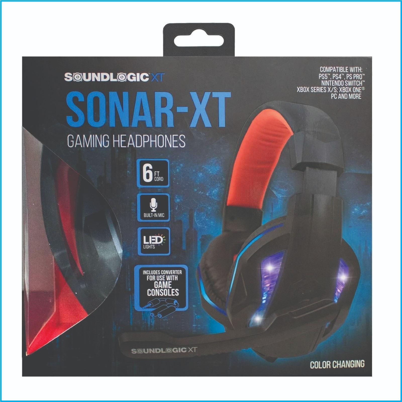 SoundLogic XT Sonar-XT Gaming Headset Color Changing RGB Headphones for PC PS