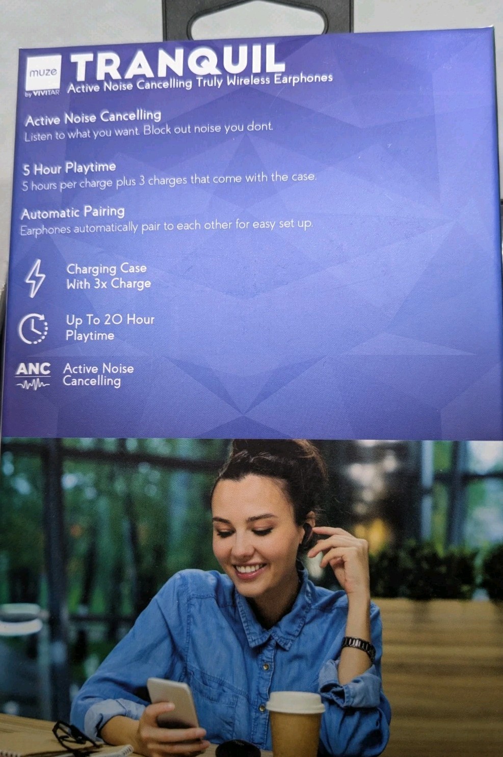 Muze Tranquil Wireless Earbuds Bluetooth ANC – 1 Pack – New