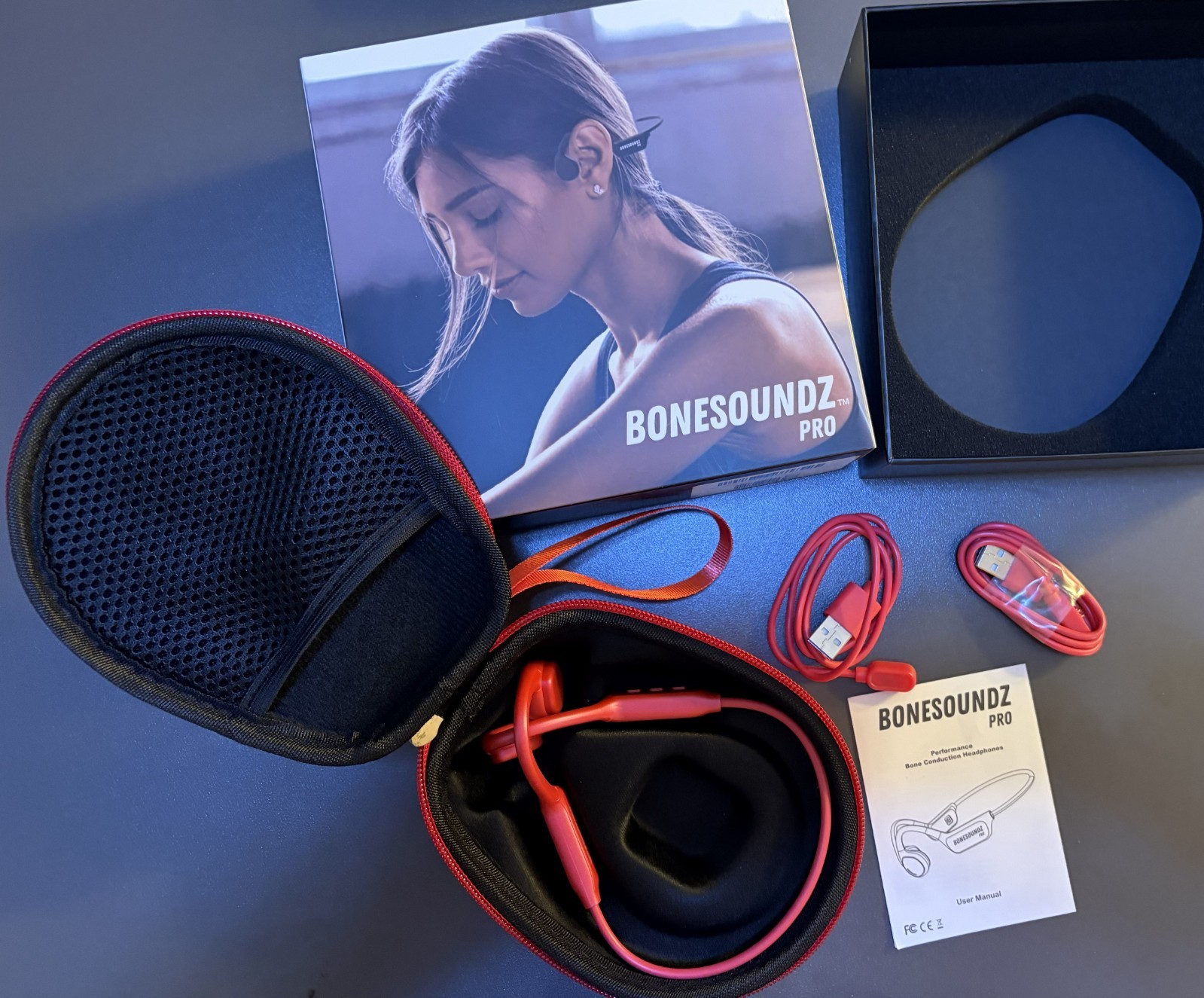 Bonesoundz Pro Bone Conduction Headphones Pink Waterproof Bluetooth Open Box