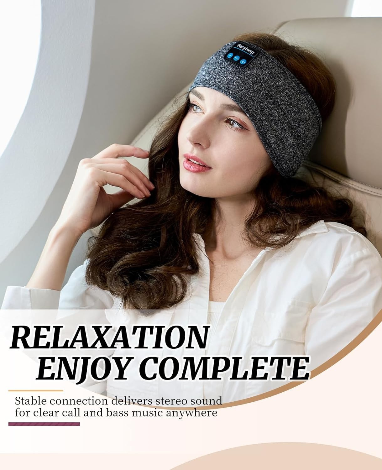 Sleep Headphones Bluetooth 5.4, Sleeping Headphones with Built-in Stereo Spea…
