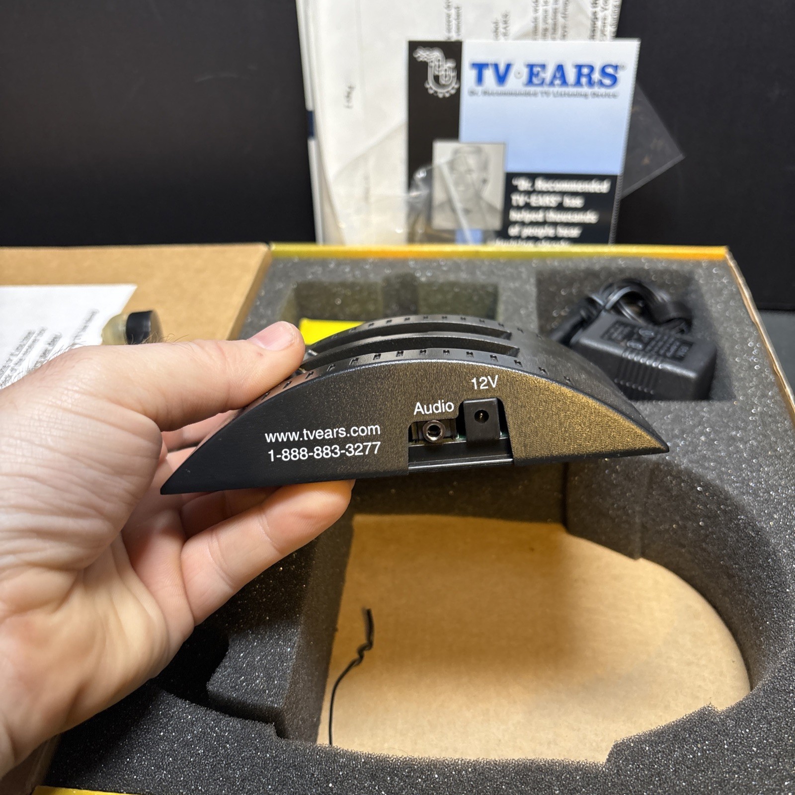 TV Ears Original Wireless Headset TV Listening Device Set 95KHz Infrared 2005