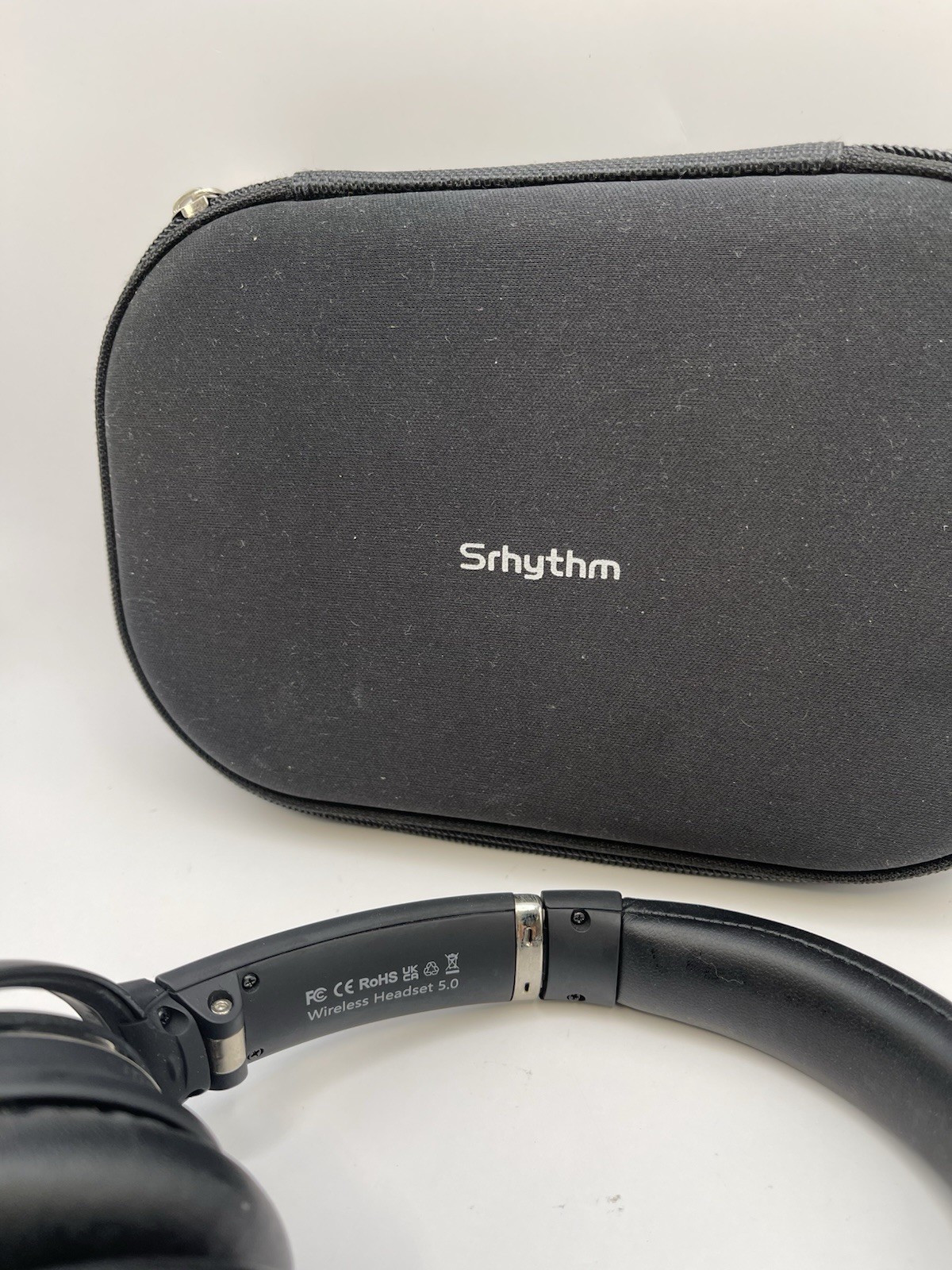 Srhythm NC-25 Over Ear Headphones Black Wireless Bluetooth 3.5mm ANC W/ Case