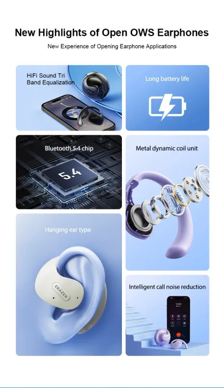 ERAZER X15 Pro 5.4 Earphones True Wireless Headphones With Mic,Button Control