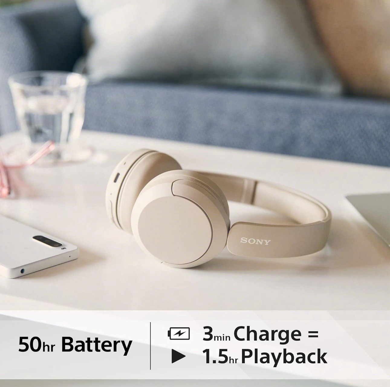 NEW SEALED Sony WH-CH520 Wireless Bluetooth Headphones 50Hr Charge On-Ear Beige