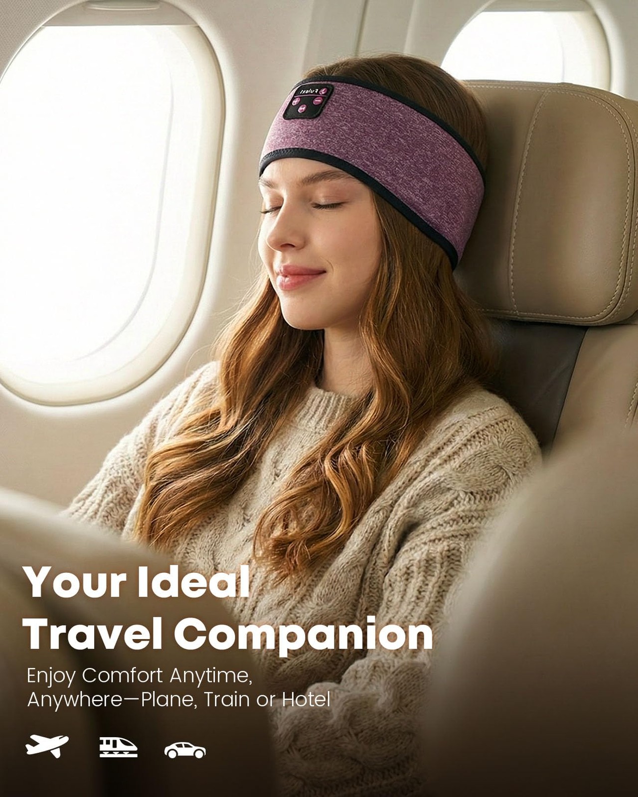 Sleep Headphones Headband Wireless Bluetooth 5.4 – Soft, Breathable, Ultra-Th…