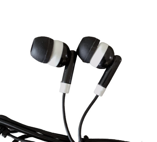 BLACK/WHITE In-Ear Canalbuds w/ 3.5mm plug (no microphone)