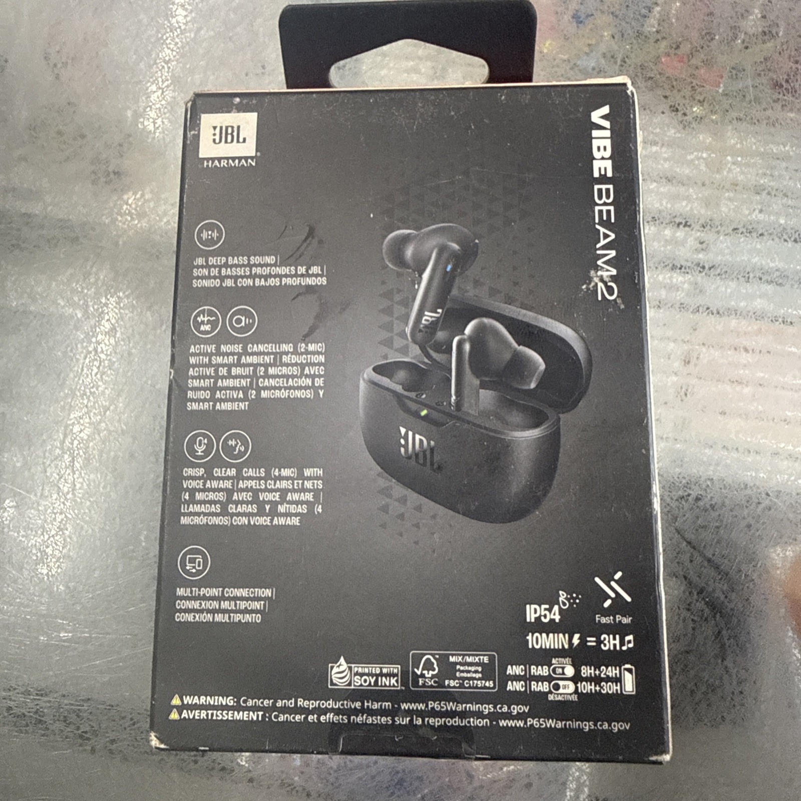 JBL Vibe Beam 2 Wireless Earbuds Noise Cancelling In‑Ear Headphones NWT