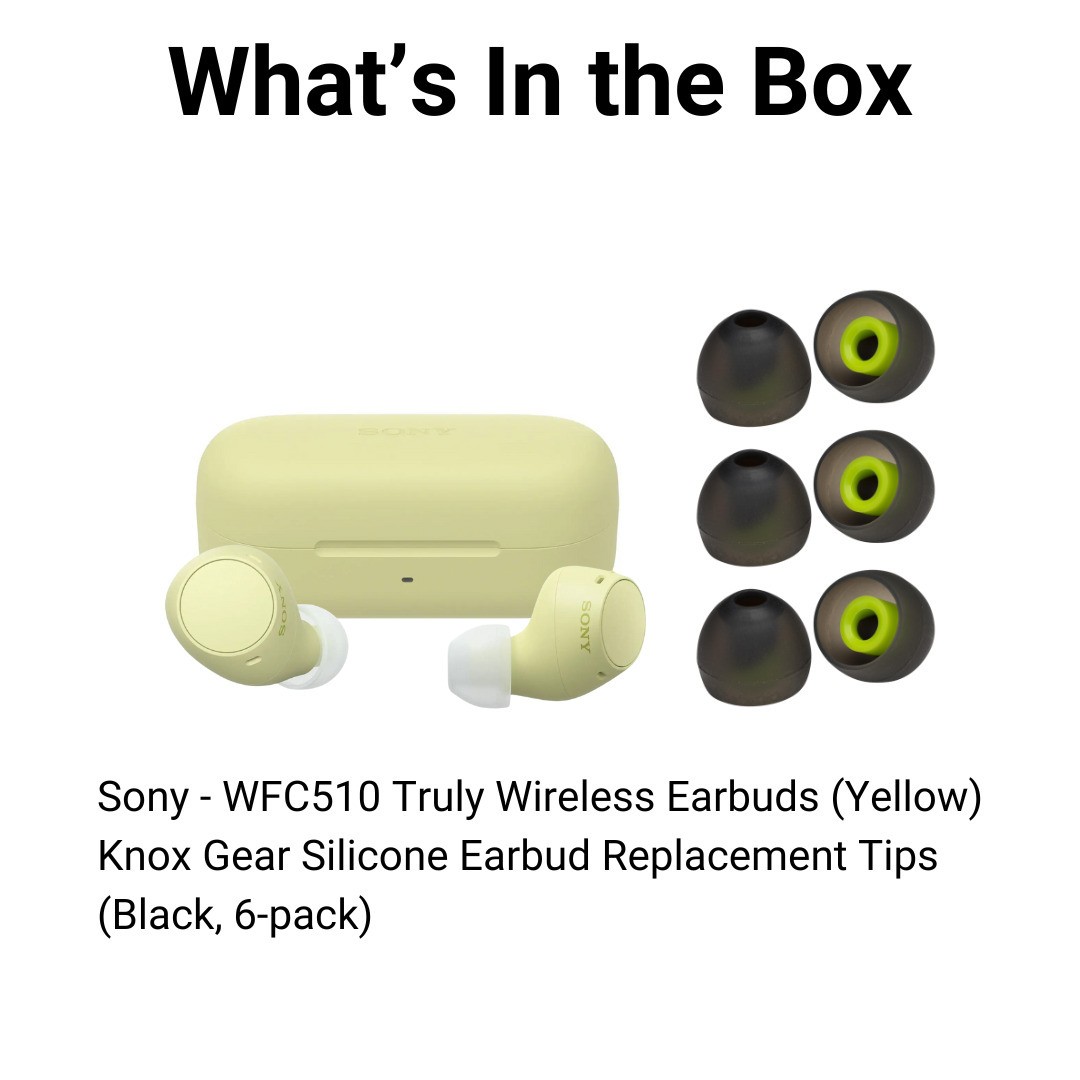 Sony WF C510 Lightweight Truly Wireless Yellow Earbuds Bundle