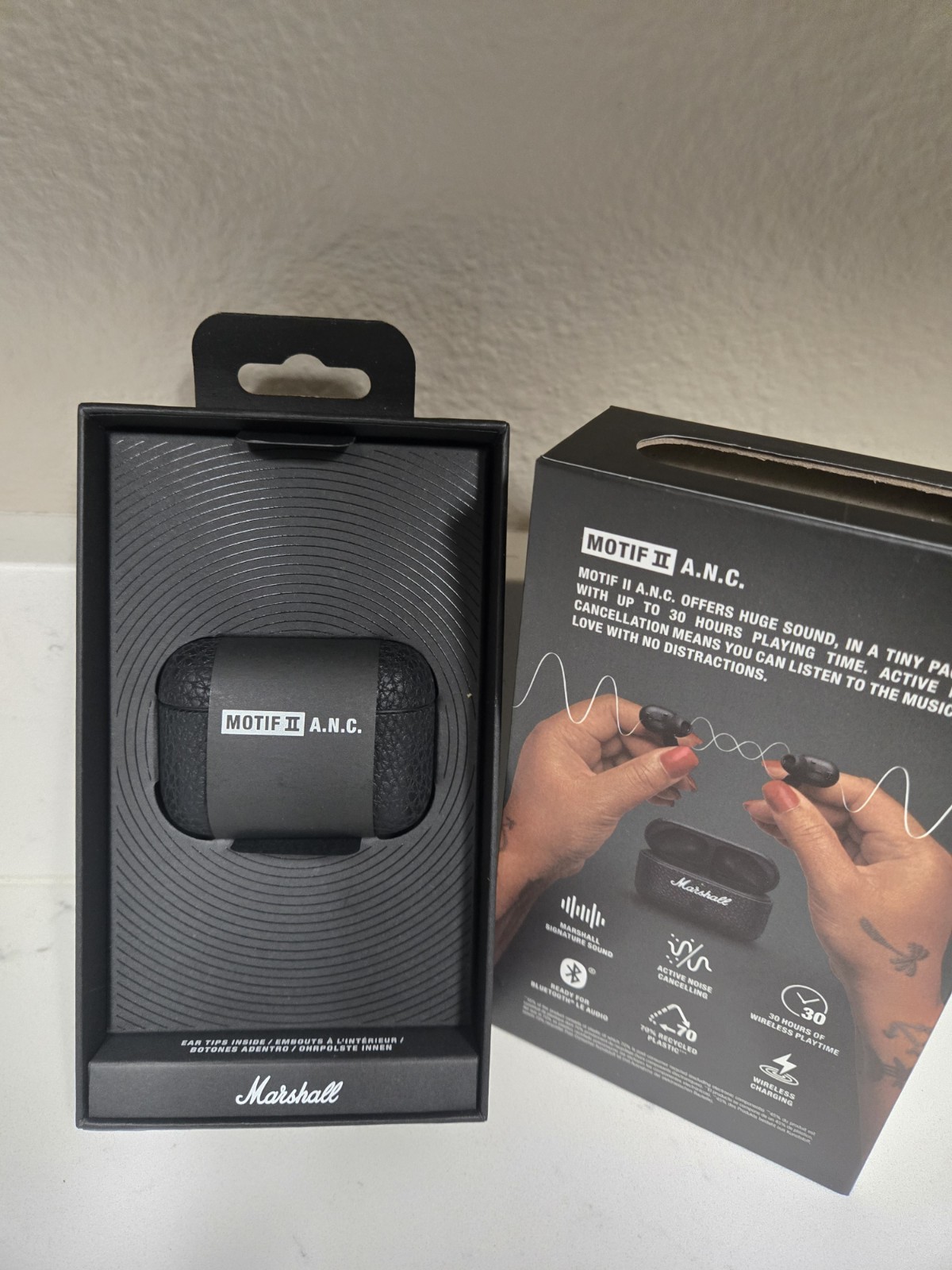 Marshall Motif II A.N.C. True Wireless Bluetooth In-Ear Earbuds w/ ANC Black