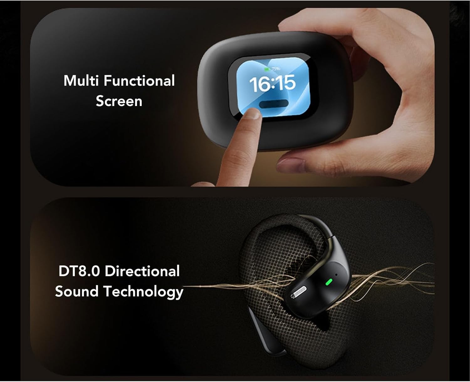 AI Translation Earbuds V5.4 Translator with Smart Touch Screen 140+ Languages T