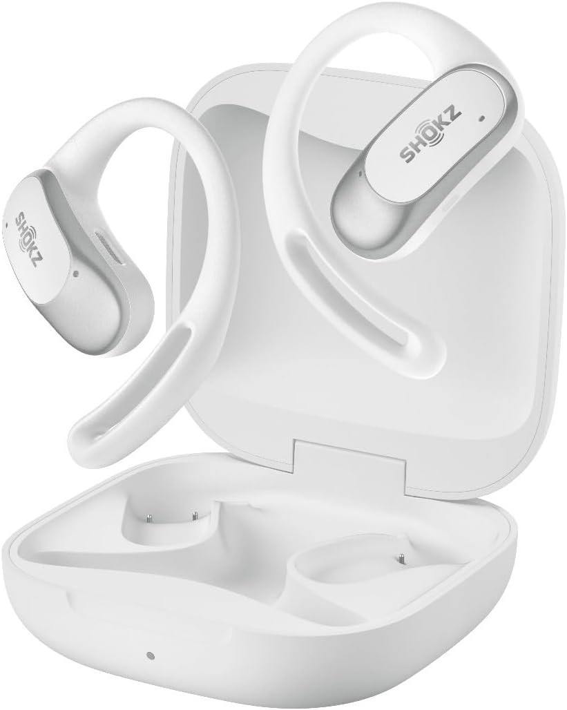 Shokz OPENFIT AIR Open Ear Bone Conduction Bluetooth Earbuds – White (T511)™