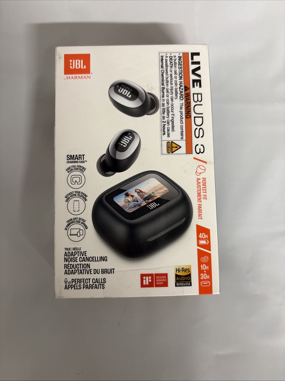 JBL JBLLIVEBUDS3BLKAM-Z Live Buds 3 True Earbuds, Black