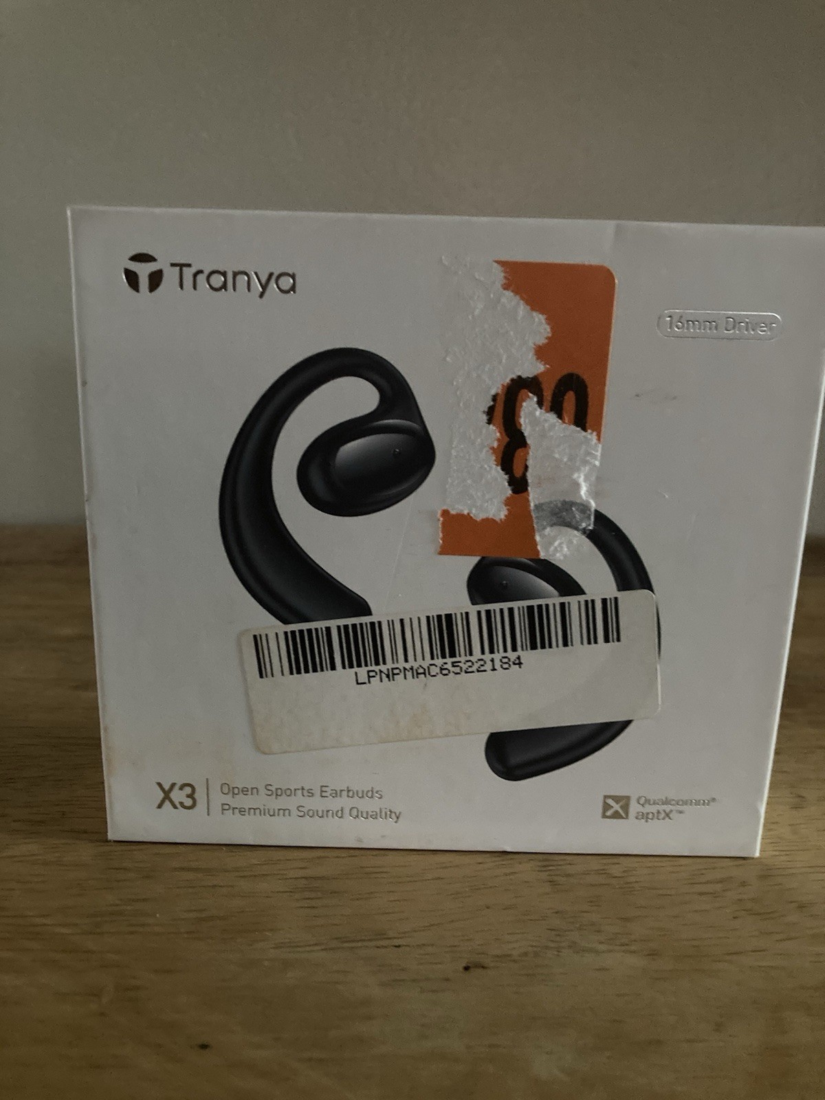 Tranya X3 Wireless Earbuds Black, Bluetooth Ear-Hook, In-Ear, 16mm Driver