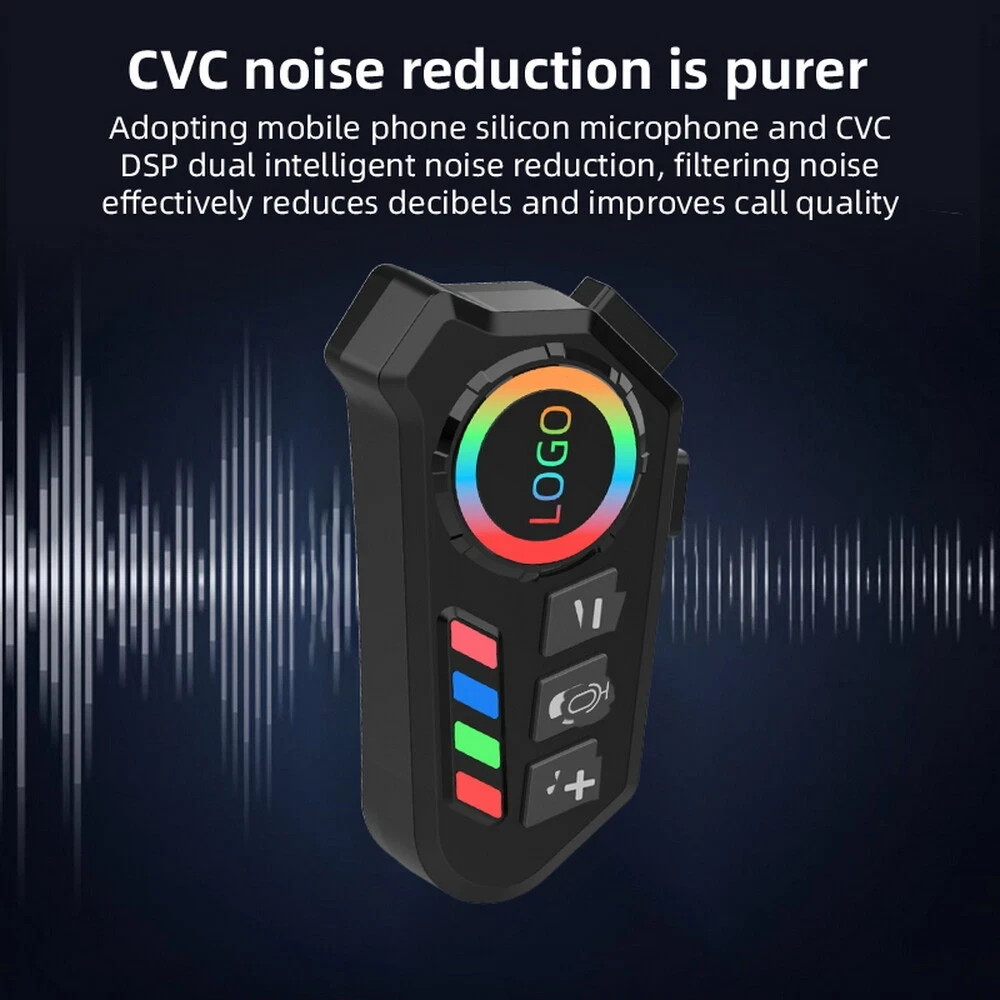 Wireless Motorcycle Helmet Headset with Bluetooth 6.0, Hands-Free & Waterproof