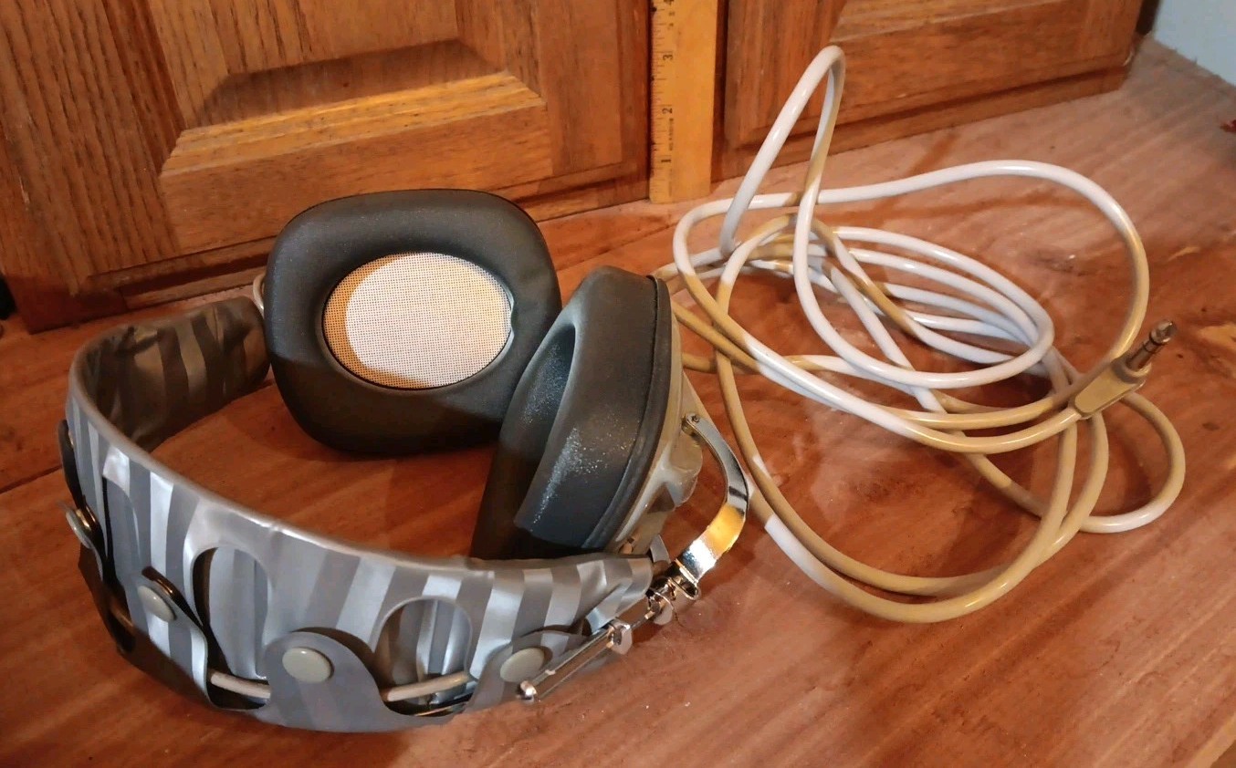 GE General Electric H-14 Stereo Headphones Vintage ELEGA of Japan Tested/WORKS