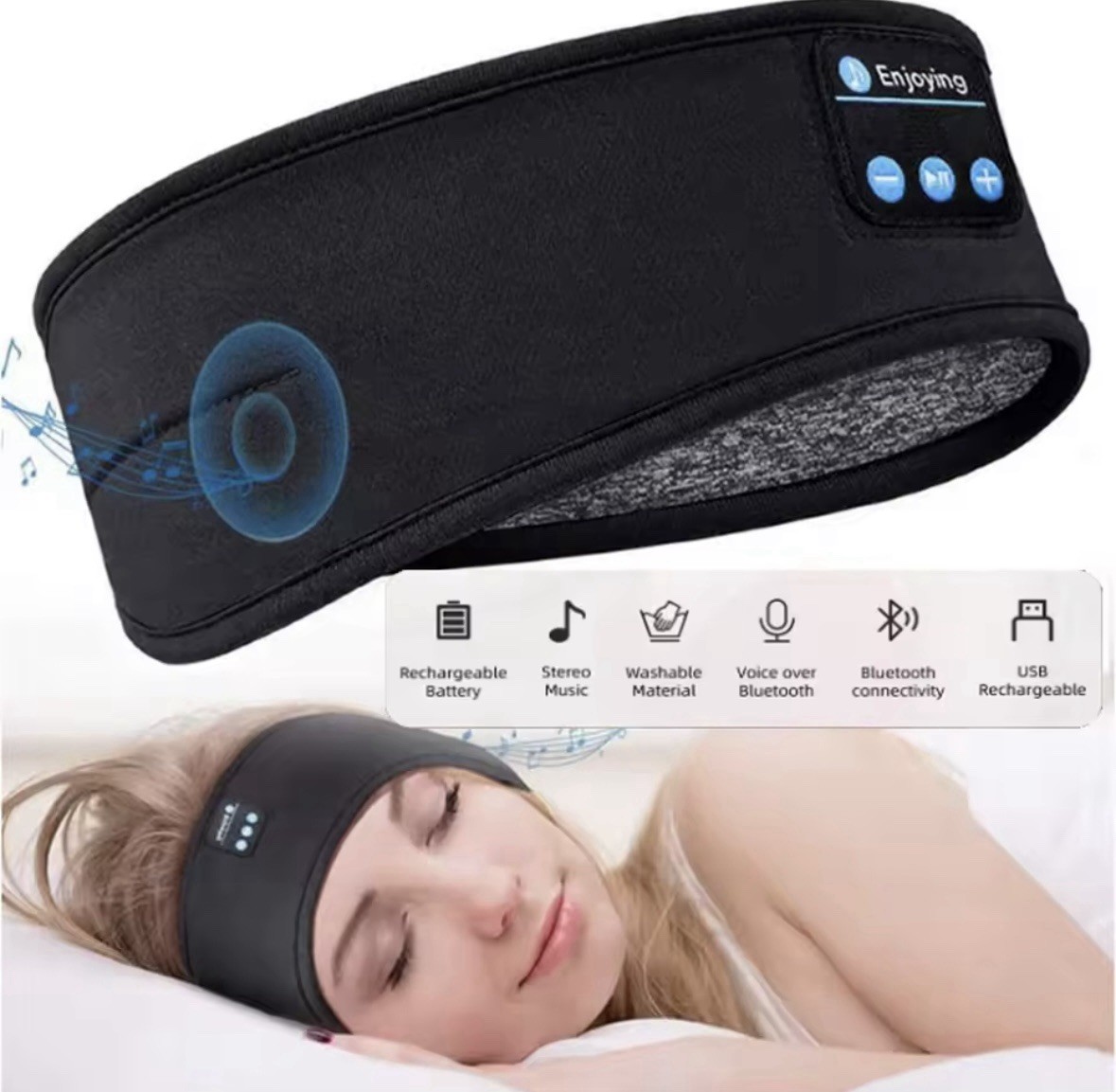 Bluetooth Speakers Sleep Headphones Music Eye Mask & Sports
