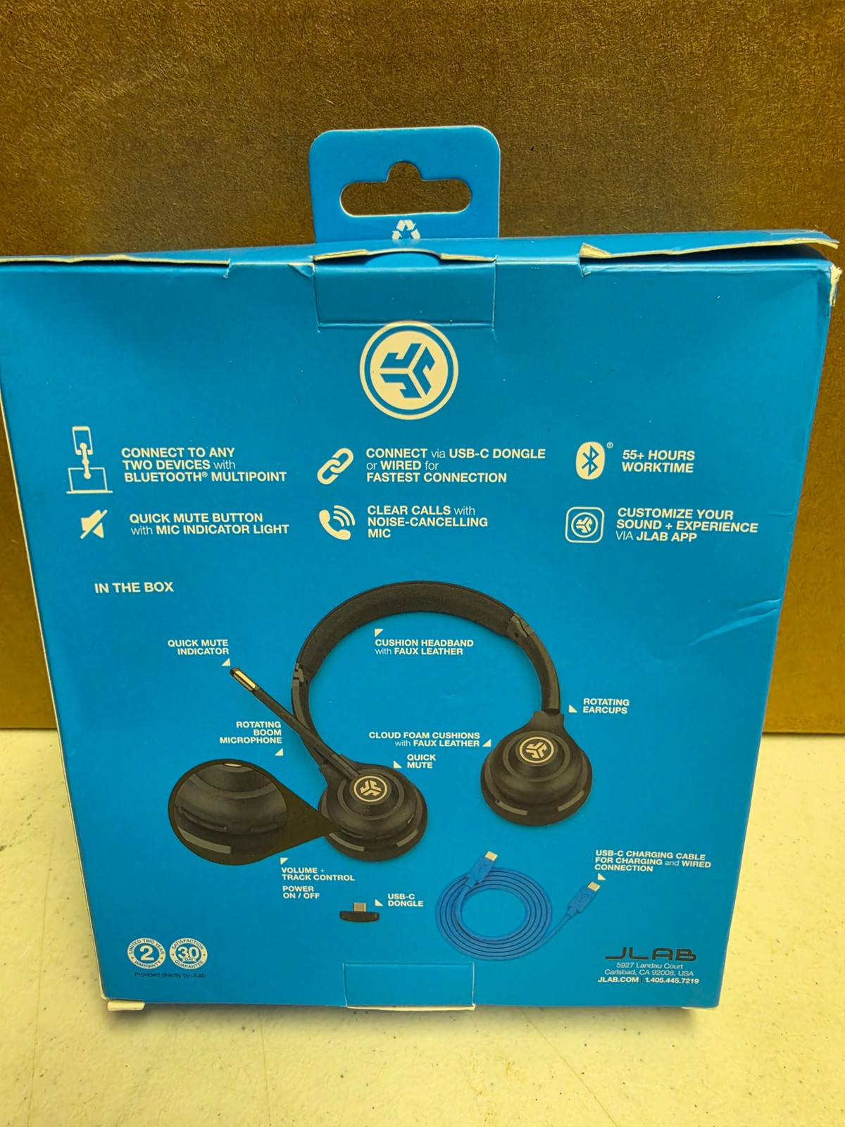 JLab Go Work Wireless On-Ear Headset Noise-Cancelling Black