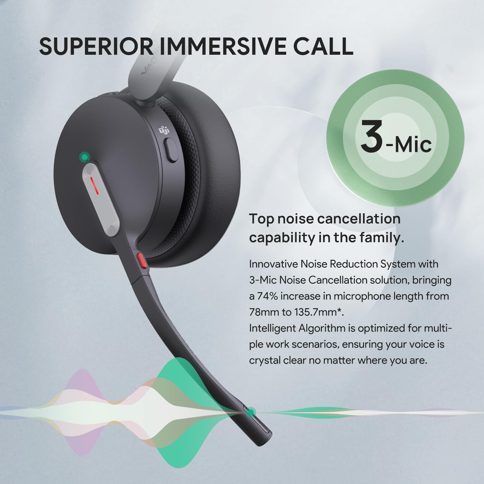 Yealink BH70 Mono Wireless Headset AI Microphone Sound Isolation Teams Zoom