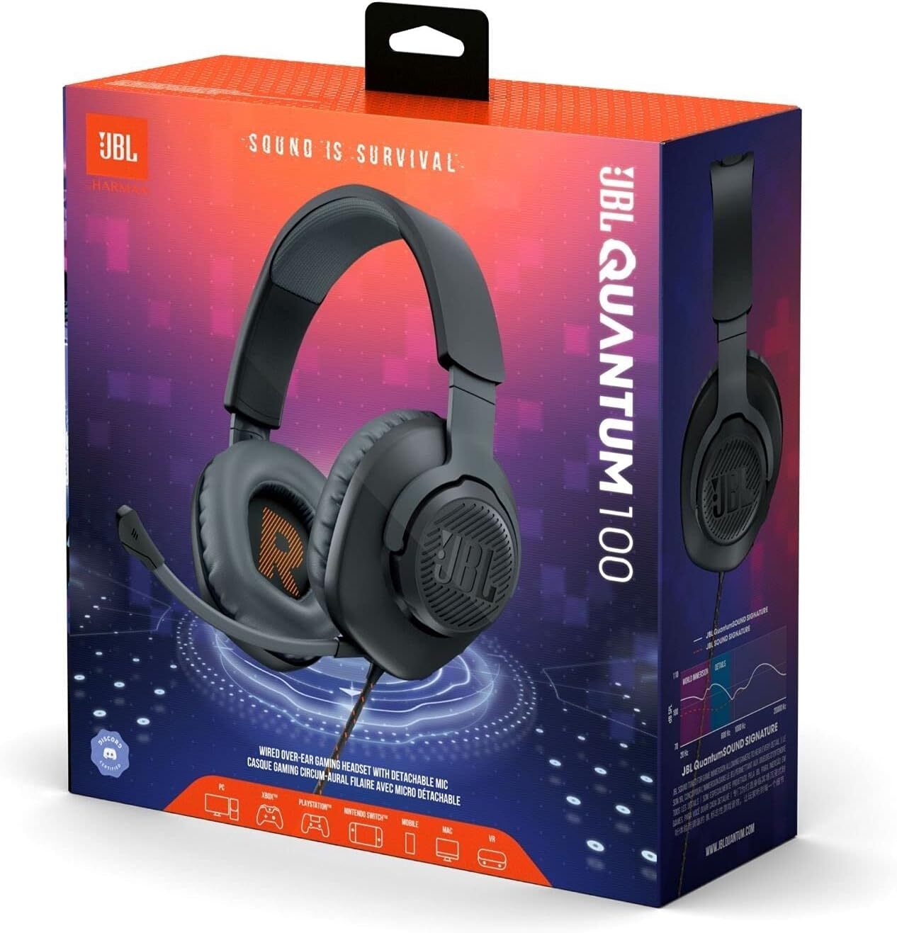 JBL Quantum 100 Gaming Headset – Black