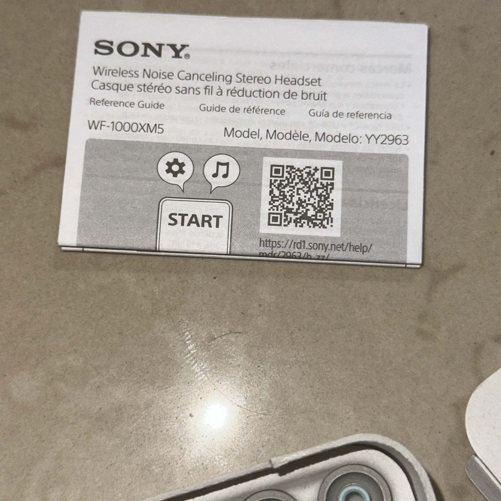 Sony WF-1000XM5 Earbuds Model YY2963 “For the Music”