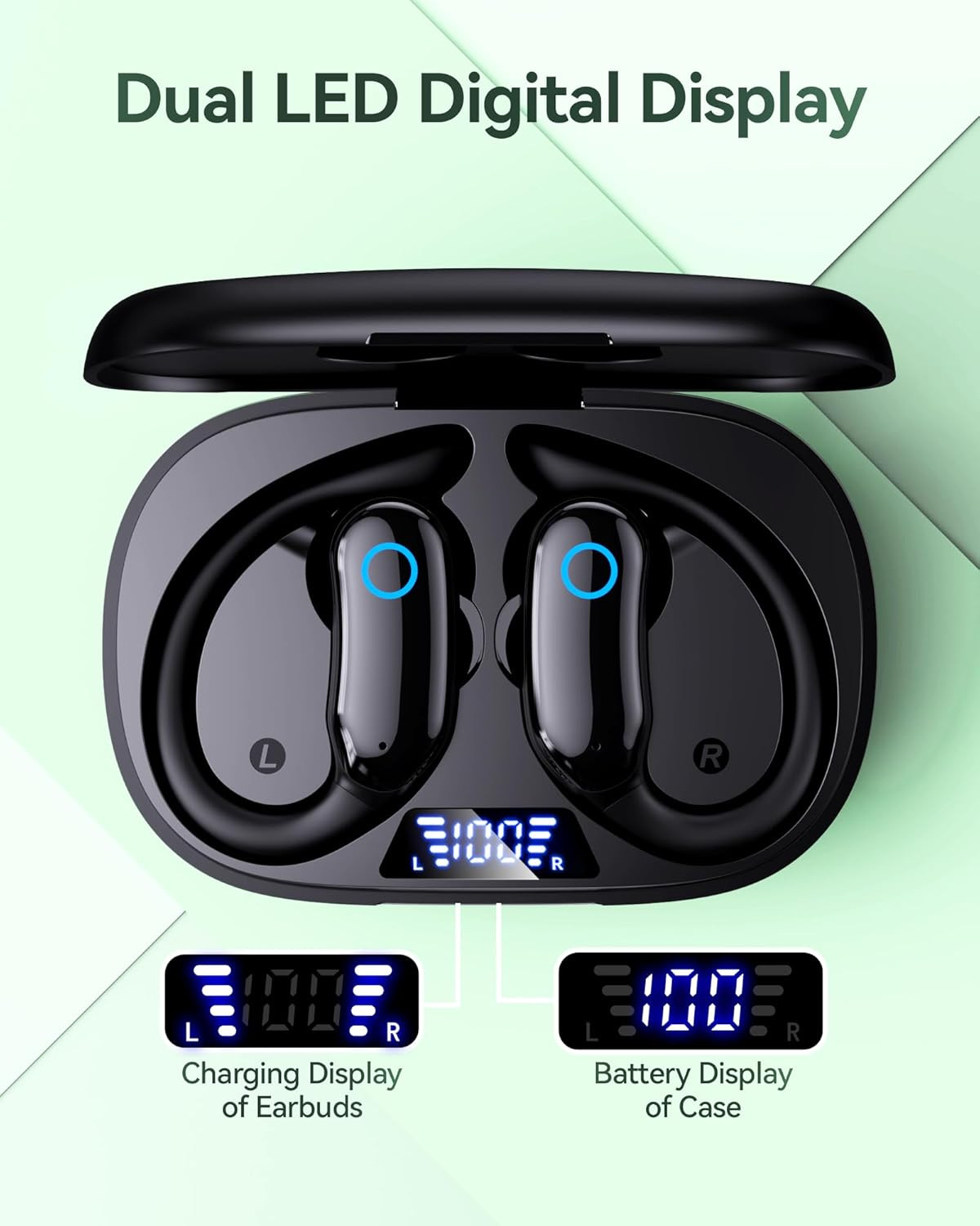 Active Noise Cancelling Ear Buds Wireless Earbuds 96Hrs Playback Bluetooth Headp