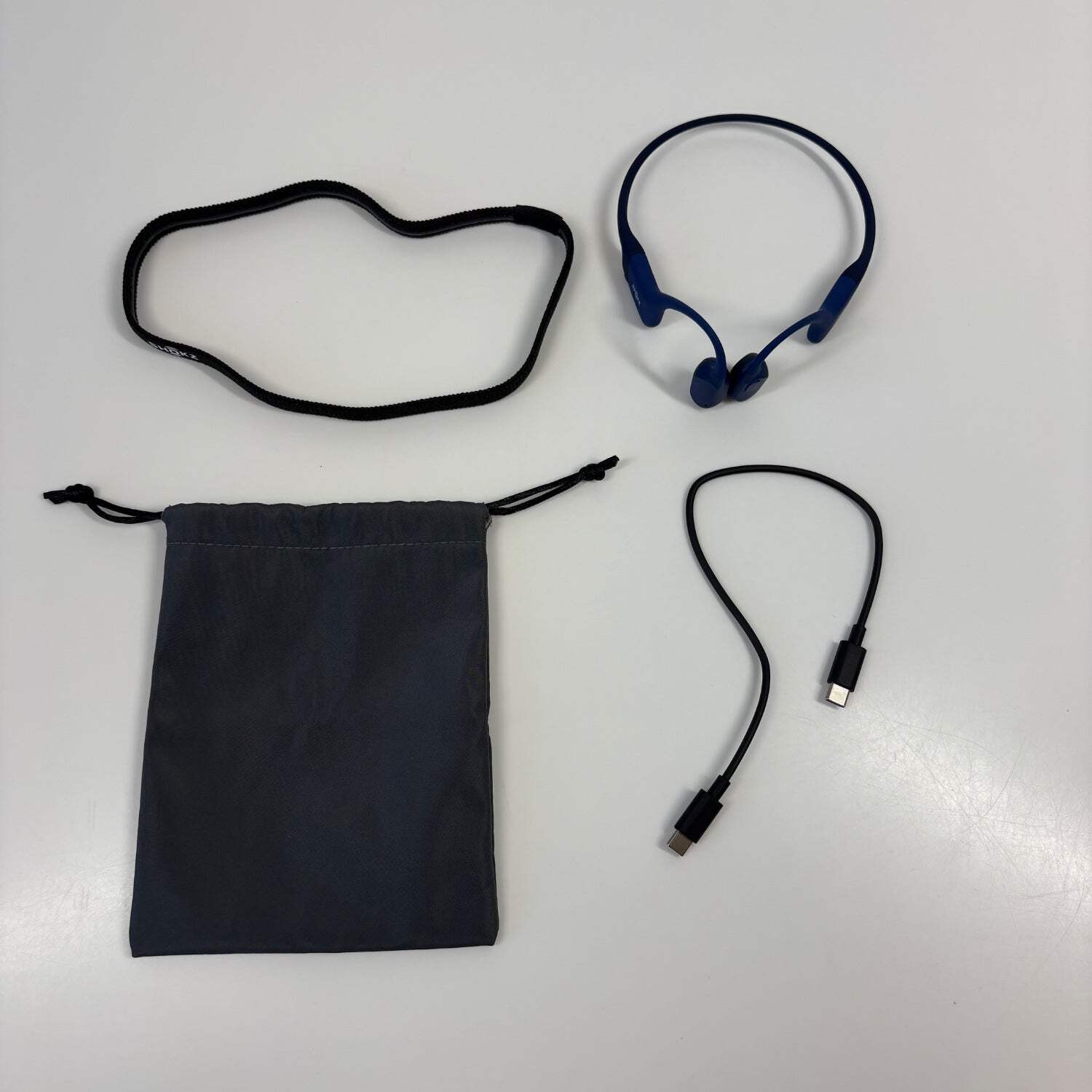 Shokz OpenRun Open-Ear Bone Conduction Sport Headphones Blue S805