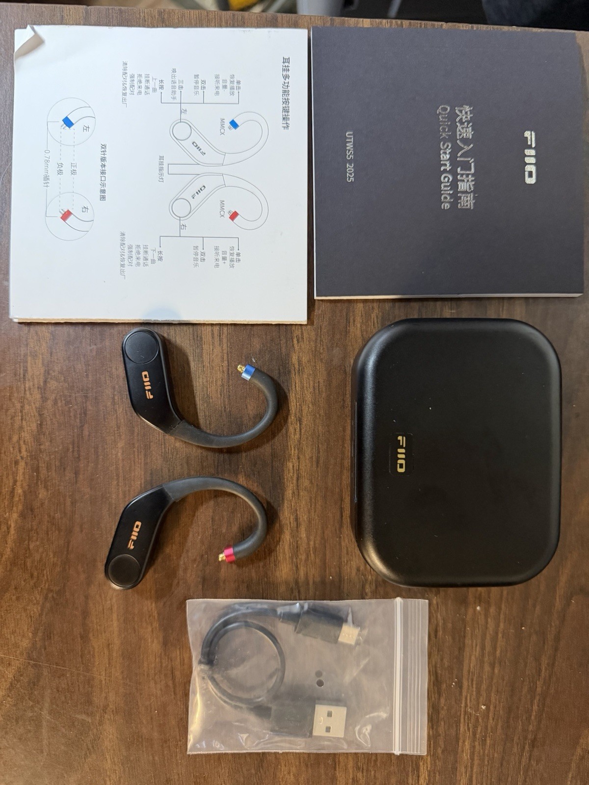 FiiO UTWS5 2025 True Wireless Bluetooth Earbuds Hook & Headphone Amp Black