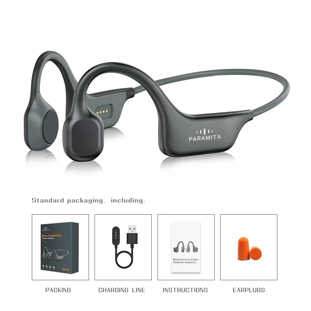 DG08 Bone Conduction Headphone Wireless Bluetooth Waterproof Sport Running