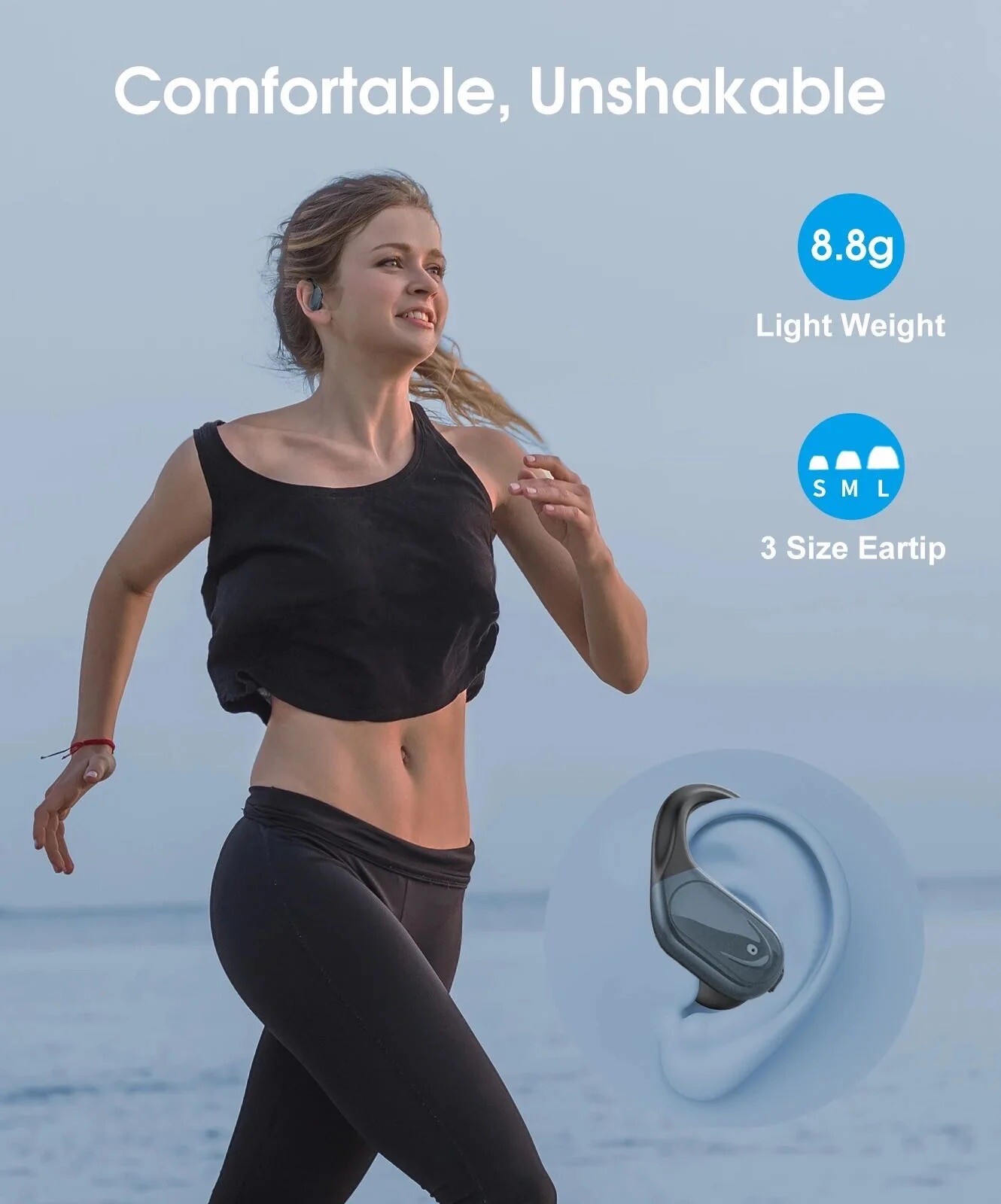 Bluetooth Wireless Earphones, 75 Hrs Play Time, IPX7 Waterproof, LED Display