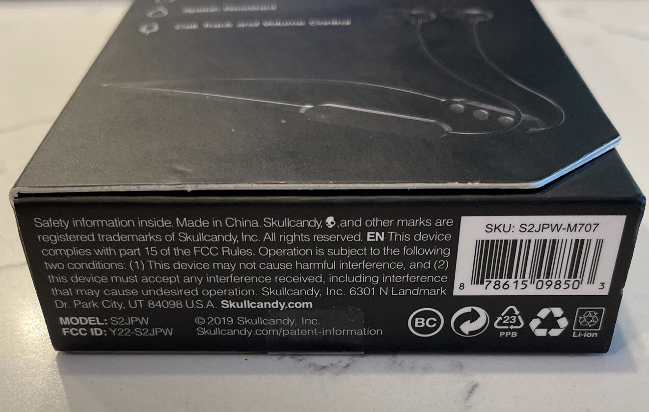 SKULLCANDY Jib XT Active Audiophile Wireless Sport Earbuds S2JPW NEW Fast Ship