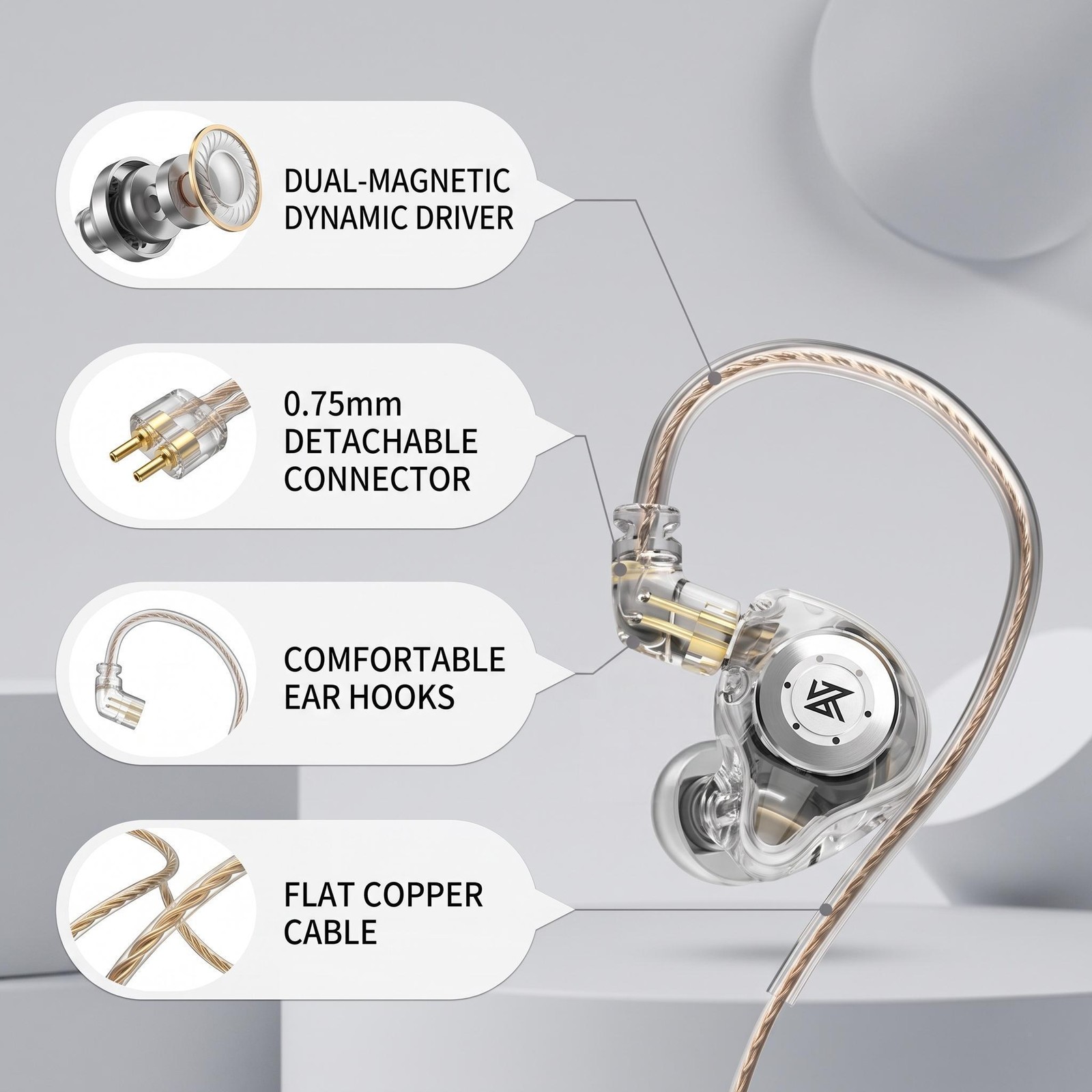 EDX Pro In Ear Monitor 10-20000Hz Frequency Response Detachable Cable IEM