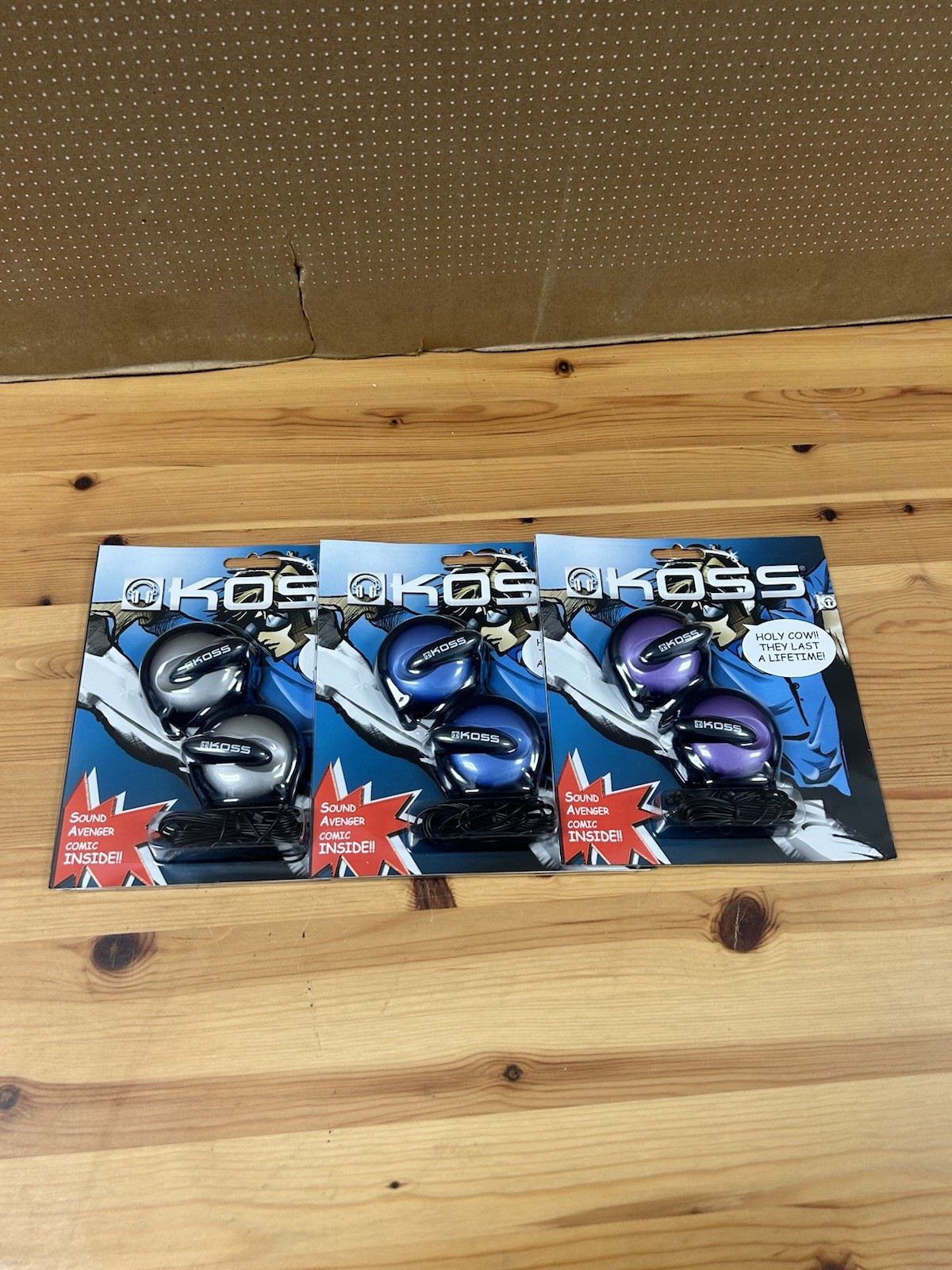 Koss SA1 SportClip Clip-On Ear Headphones Silver/Purple/Blue Vintage