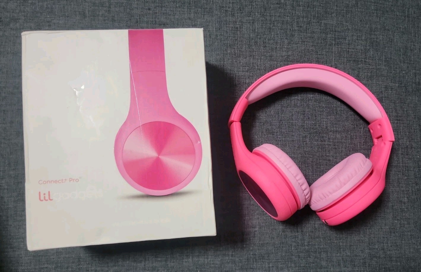 🏷LilGadgets Connect+Pro Wired Kids Headphones Pink AUX Cab Pouch Open Box New