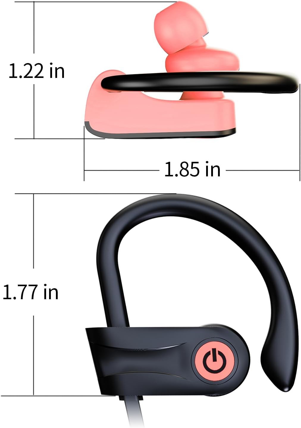 Boean Bluetooth Headphones, Wireless Earbuds with 16 Hours 5.3 Pink