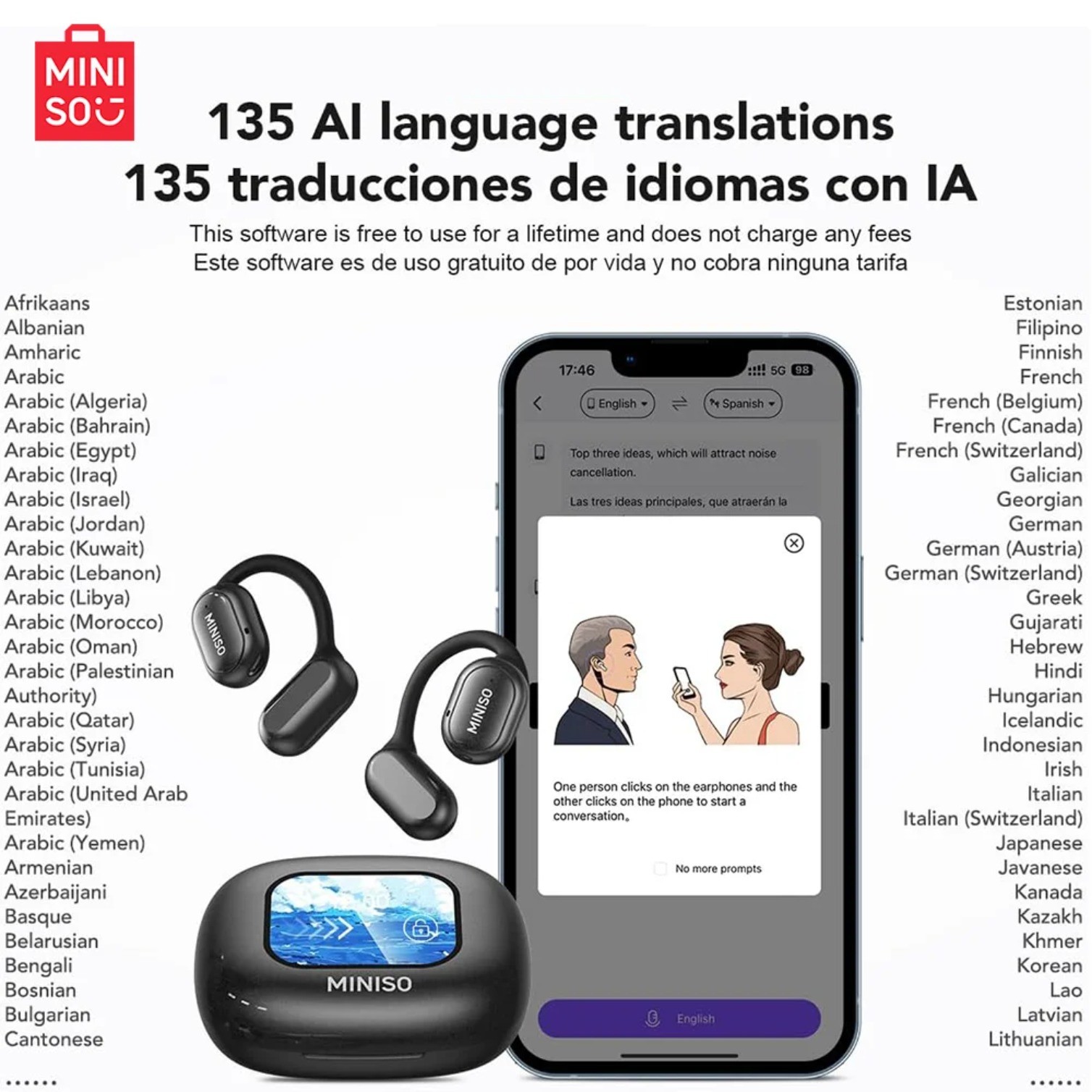X30 AI Translation Real-Time Open Headphones Supports 135 Languages IPX5