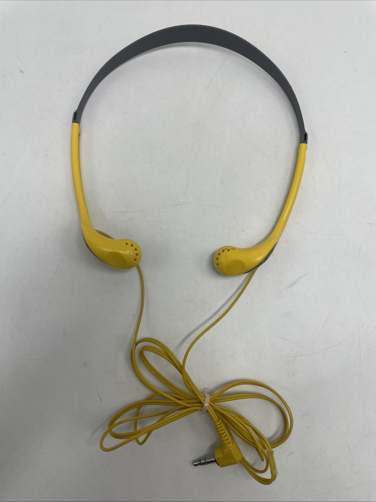 Vintage Sony Sports MDR-W014 Walkman Headphones Yellow TESTED WORKING