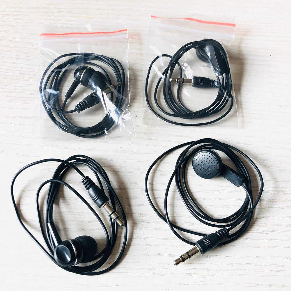 3.5mm Wired Headphones Earbuds Single In-Ear Stereo Headset No Microphone