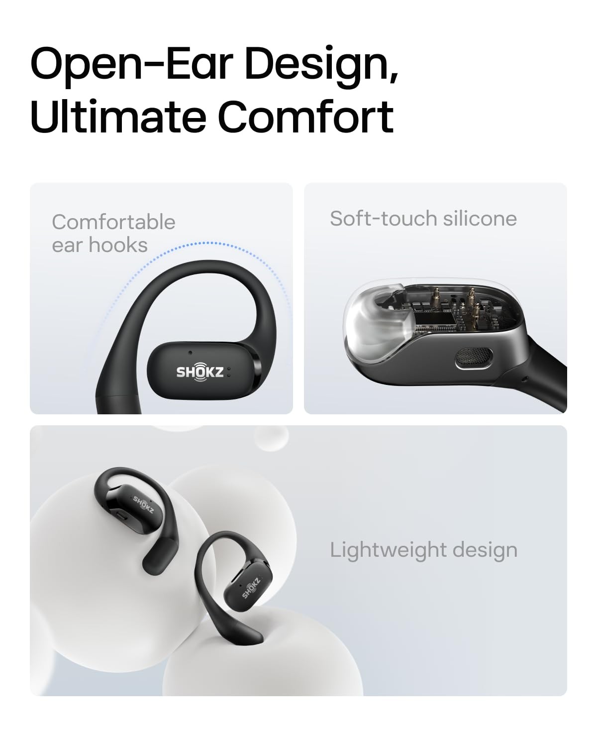 SHOKZ OpenFit Open-Ear True Wireless Bluetooth Earbuds Bluetooth 5.2 NEW IN BOX